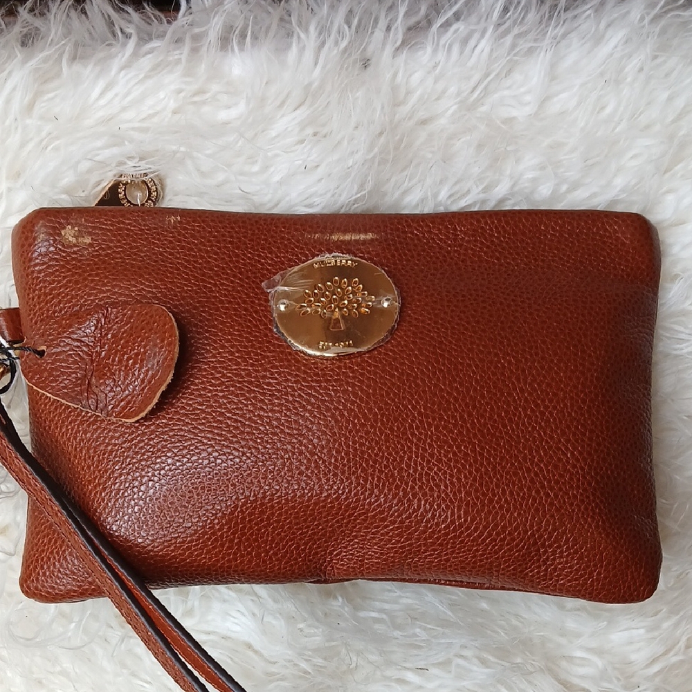 Mulberry Brown Leather Clutch
